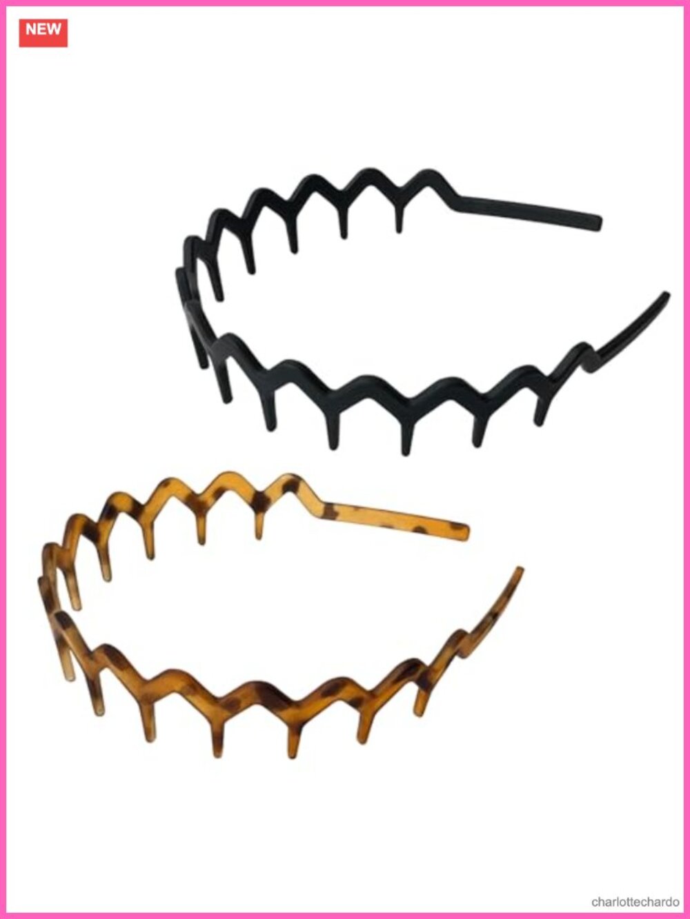 Zig Zag Headbands 2 Pack Wavy Comb Hair Bands Non Slip Recycled Plastic